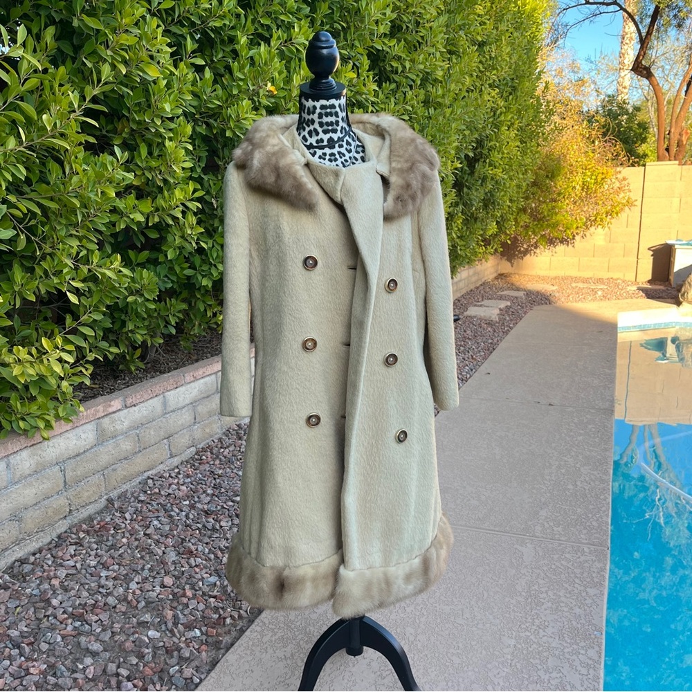 Vintage tan wool & mohair collar coat Lilli Ann’s Junior tisse a Paris Sz M